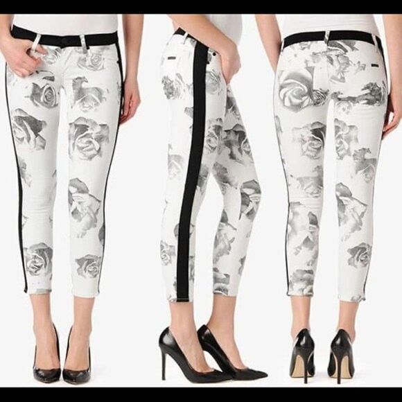 Hudson Jeans 'Leeloo' Colorblock Crop Skinny Jeans Size 29 - Picture 1 of 9